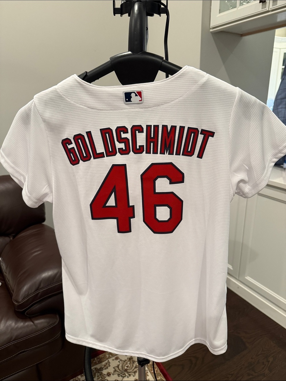 Nike White Cardinals Button-Up Jersey with Red and Yellow Logo, Goldschmidt - Picture 3 of 3